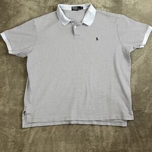 Polo Ralph Lauren Polo Shirt Mens XXL Blue Striped Golf Prep Classic
